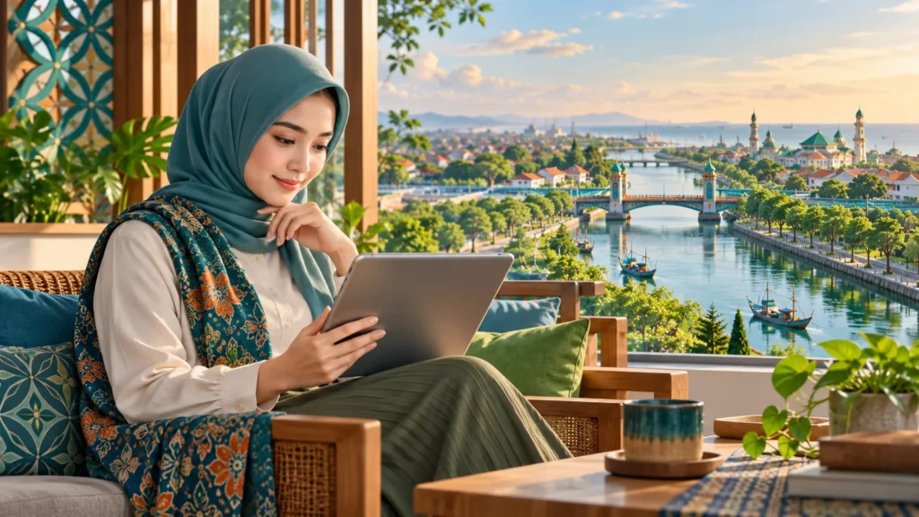 Ilustrasi membaca artikel informasi JKN dan PRB di Pekalongan